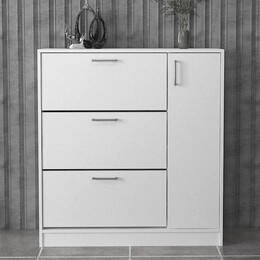 Παπουτσοθήκη Neft Megapap Χρώμα Λευκό 105x29,6x113εκ.