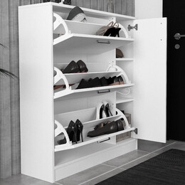 Παπουτσοθήκη Neft Megapap Χρώμα Λευκό 105x29,6x113εκ.