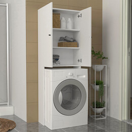 Έπιπλο Πλυντηρίου Romme Megapap Χρώμα Λευκό 65x27,1x180εκ.