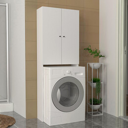 Έπιπλο Πλυντηρίου Romme Megapap Χρώμα Λευκό 65x27,1x180εκ.