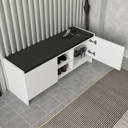 Παπουτσοθήκη Verly Megapap Χρώμα Λευκό 110x33,2x43εκ.