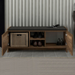 Παπουτσοθήκη Verly Megapap Χρώμα Καρυδί 110x33,2x43εκ.