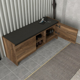 Παπουτσοθήκη Verly Megapap Χρώμα Καρυδί 110x33,2x43εκ.