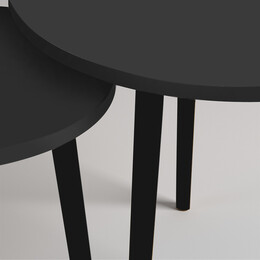 Τραπεζάκι Σαλονιού σετ 2 τμχ Roma Megapap Χρώμα Μαύρο 60x60x46εκ.