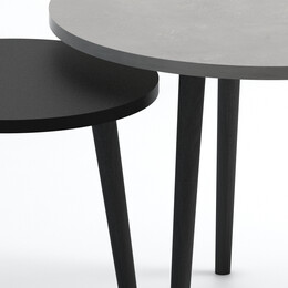 Τραπεζάκι Σαλονιού σετ 2 τμχ Roma Megapap Χρώμα Γκρι Ρετρό 60x60x46εκ.