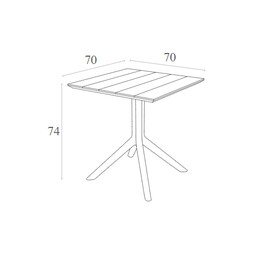 PARIS BLACK 70X70X74εκ. ΤΡΑΠΕΖΙ ΠΟΛ/ΝΙΟΥ