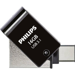 Philips 2-in-1 16gb usb 3.1 Stick με Σύνδεση usb-c Μαύρο (Phusb16g2in1otggu3c) (Πηιphusb16g2in1otggu3c)