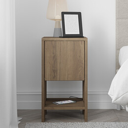 Κομοδίνο ema Megapap Χρώμα Ανοιχτό Καρυδί 30x30x55εκ.