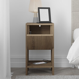 Κομοδίνο ema Megapap Χρώμα Ανοιχτό Καρυδί 30x30x55εκ.