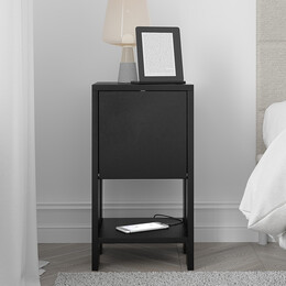 Κομοδίνο ema Megapap Χρώμα Μαύρο 30x30x55εκ.