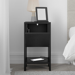 Κομοδίνο ema Megapap Χρώμα Μαύρο 30x30x55εκ.