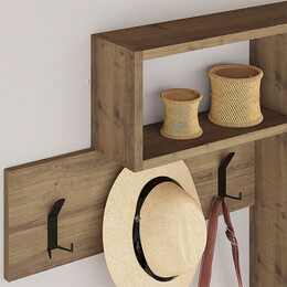 Κρεμάστρα Τοίχου Game Megapap από Μελαμίνη Χρώμα Ανοιχτό Καρυδί 99,5x15x61εκ.