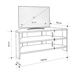 Έπιπλο Τηλεόρασης Γωνιακό Thales Megapap Χρώμα Ανοιχτό Καρυδί 110x36x45εκ.