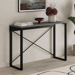 Κονσόλα Archie Megapap Χρώμα Γκρι Ρετρό - Μαύρο 110x35x75εκ.