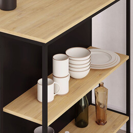 Τραπέζι Μπαρ Detroit Megapap Χρώμα Sapphire oak - Silky Black 100x60x95εκ.