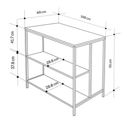 Τραπέζι Μπαρ Detroit Megapap Χρώμα Sapphire oak - Silky Black 100x60x95εκ.