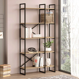 Βιβλιοθήκη Dusan Megapap Χρώμα Sepet oak 87,5x30x175εκ.
