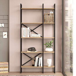 Βιβλιοθήκη Dusan Megapap Χρώμα Sepet oak 87,5x30x175εκ.