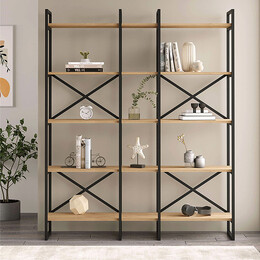 Βιβλιοθήκη Dusan Megapap Χρώμα Sepet oak 143,5x30x175εκ.