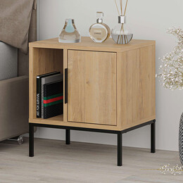 Κομοδίνο Glynn Megapap Χρώμα Saphhire oak 45x35x50εκ.