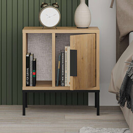 Κομοδίνο Glynn Megapap Χρώμα Saphhire oak 45x35x50εκ.