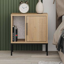 Κομοδίνο Glynn Megapap Χρώμα Saphhire oak 45x35x50εκ.