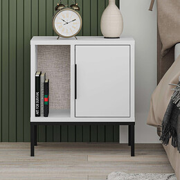 Κομοδίνο Glynn Megapap Χρώμα Λευκό 45x35x50εκ.