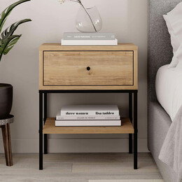 Κομοδίνο Lisa Megapap Χρώμα Saphhire oak 45x35x56εκ.