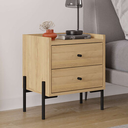 Κομοδίνο Malta Megapap Χρώμα Saphhire oak 49x35x52εκ.