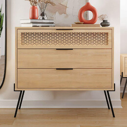 Συρταριέρα Naive Megapap Χρώμα Sapphire oak 93,1x40x83,1εκ.