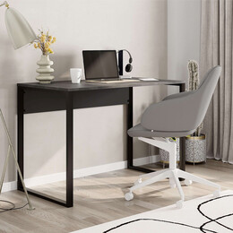 Γραφείο Εργασίας Inna Megapap Χρώμα Γκρι Ρετρό - Silky Black 110x60x75εκ.