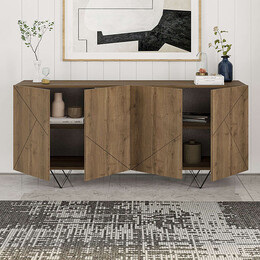 Μπουφές Jakomen Megapap Χρώμα Ανοιχτό Καρυδί 180x41,7x80εκ.