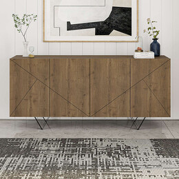 Μπουφές Jakomen Megapap Χρώμα Ανοιχτό Καρυδί 180x41,7x80εκ.