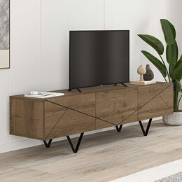 Έπιπλο Τηλεόρασης Jakomen Megapap Χρώμα Ανοιχτό Καρυδί 160x36,8x43εκ.