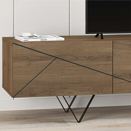 Έπιπλο Τηλεόρασης Jakomen Megapap Χρώμα Ανοιχτό Καρυδί 160x36,8x43εκ.