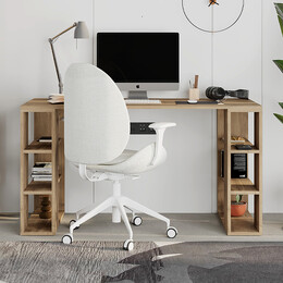 Γραφείο Εργασίας Colmar Megapap Χρώμα Ανοιχτό Καρυδί 140x60x75εκ