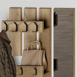 Έπιπλο Εισόδου Vesty Megapap Χρώμα Ανοιχτό Καρυδί 100x30x61εκ.