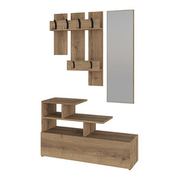 Έπιπλο Εισόδου Vesty Megapap Χρώμα Ανοιχτό Καρυδί 100x30x61εκ.