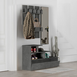 Έπιπλο Εισόδου Vesty Megapap Χρώμα Γκρι Ρετρό 100x30x61εκ.