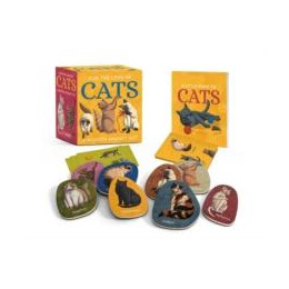 For the Love of Cats: a Wooden Magnet set