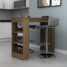 Τραπέζι Μπαρ Deep Megapap Χρώμα Καρυδί 120x50x100εκ.