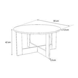 Τραπεζάκι Σαλονιού Kati Megapap Χρώμα Γκρι Σκυροδέματος Ø80x42εκ.