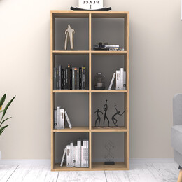 Βιβλιοθήκη Anser Megapap Χρώμα Φυσικό Οξιάς 69,8x29x142εκ.