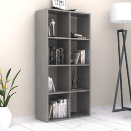 Βιβλιοθήκη Anser Megapap Χρώμα Γκρι Σκυροδέματος 69,8x29x142εκ.