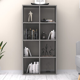 Βιβλιοθήκη Anser Megapap Χρώμα Γκρι Σκυροδέματος 69,8x29x142εκ.