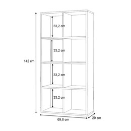 Βιβλιοθήκη Anser Megapap Χρώμα Γκρι Σκυροδέματος 69,8x29x142εκ.