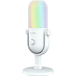Razer SEIREN V3 CHROMA - WHITE - RGB USB Condenser Microphone - Gain Limiter - Build-in Shock Absorb