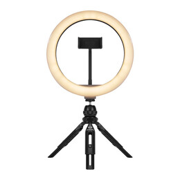 Streamplify Light 10 Streaming Ring Light - Black - 26cm & tripod - selfie stick