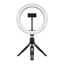 Streamplify Light 10 Streaming Ring Light - Black - 26cm & tripod - selfie stick