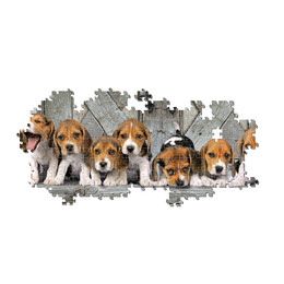Clementoni Παζλ Panorama High Quality Collection Σκυλάκια Beagles 1000 τμχ - Compact Box